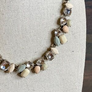 J. Crew Pastel Brulee Mixed Crystal Stone Petal Cluster Necklace